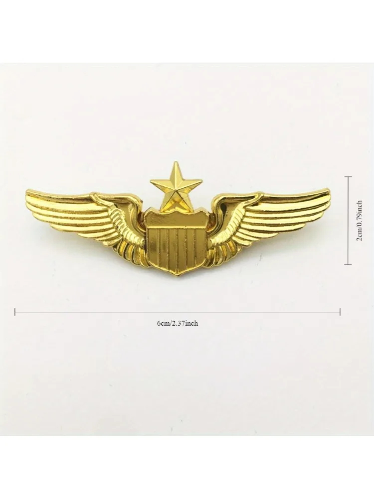 Party Date Wear Plated Metal Wing Pilot Fashion Uniform Brooch Outfit for Men and Women