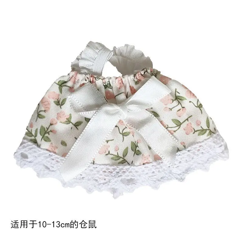 Wear and Bite Resistant Lovely Hamster Dress Flannel Cloth Soft Small Animal Clothes Breathable Dress Cap Harness Vest with Bow