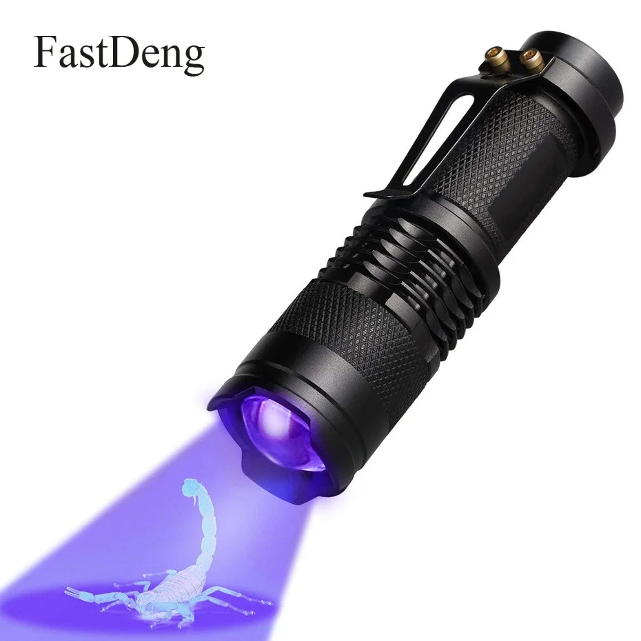 

Фонарик с УФ-лампой, масштабируемый мини-фонарик с черным УФ-лучом, 395 нм, ультрафиолетовый фонарик для пятен мочи животных, фотоскорпион