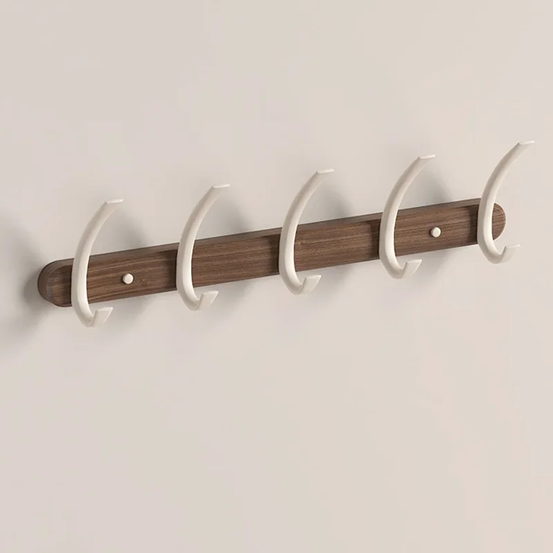 Walnut moon shape hooks fitting room no-hole behind door hangers wall wall hanging entryway entrance clothes hat hooks