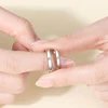 2Pieces Women Simple Joint Wedding Band Rings For Women Girls Personalised Engagement Ring Valentine's Day Gift US 8.5/7 2