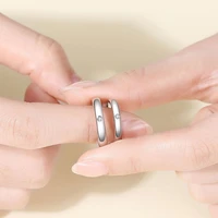 2Pieces Women Simple Joint Wedding Band Rings For Women Girls Personalised Engagement Ring Valentine's Day Gift US 8.5/7 2