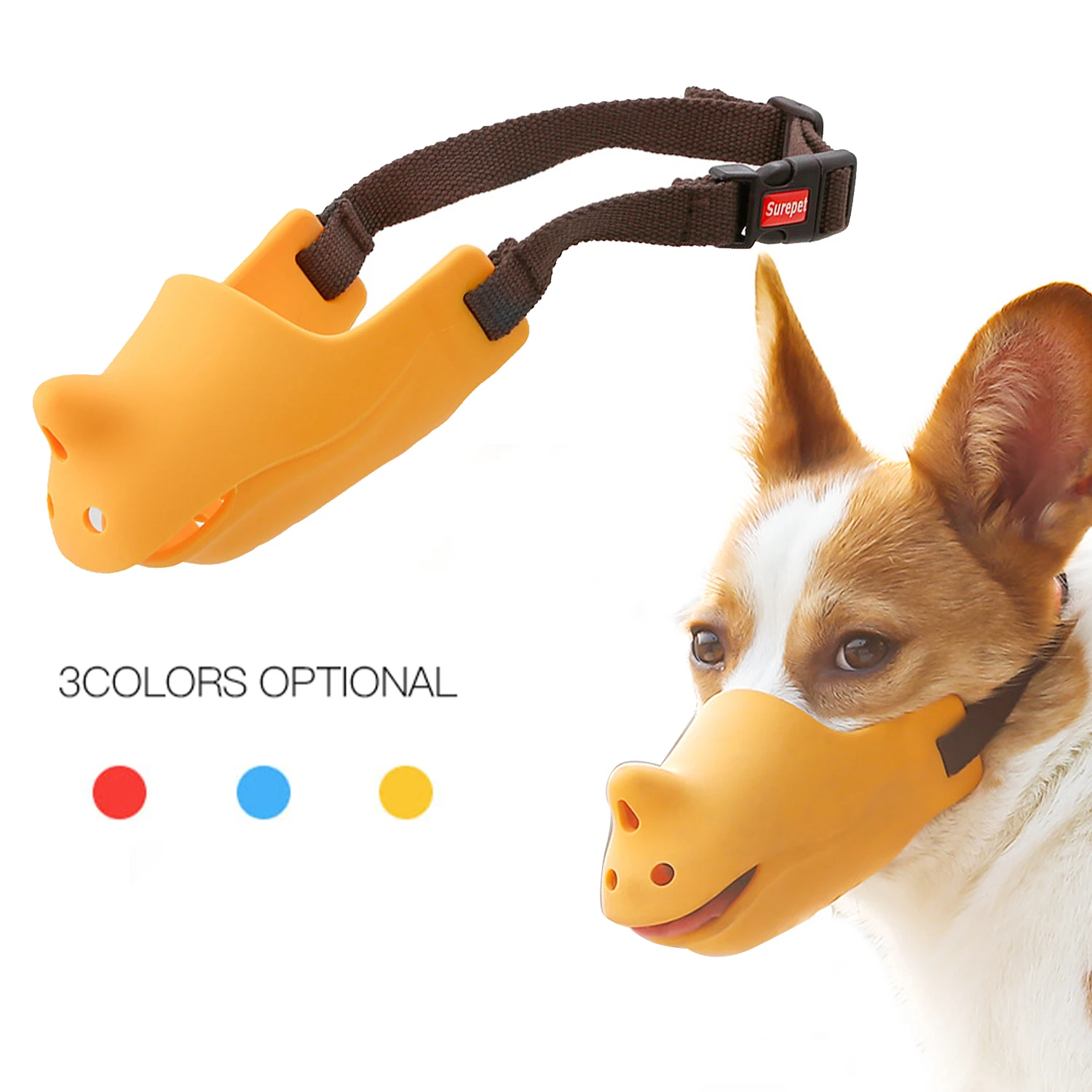 

Dog Muzzle Silicone Rhino Shape Muzzle Mask for Pet Dogs Anti Bite Stop Barking Small Large Dog Mouth Muzzles Dog Accessories