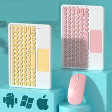 

IPad Keyboard With Touchpad Round Wireless Keyboard Bluetooth-compatible Mouse For iPad Pro 2020 2021 Android Windows iOS Tablet