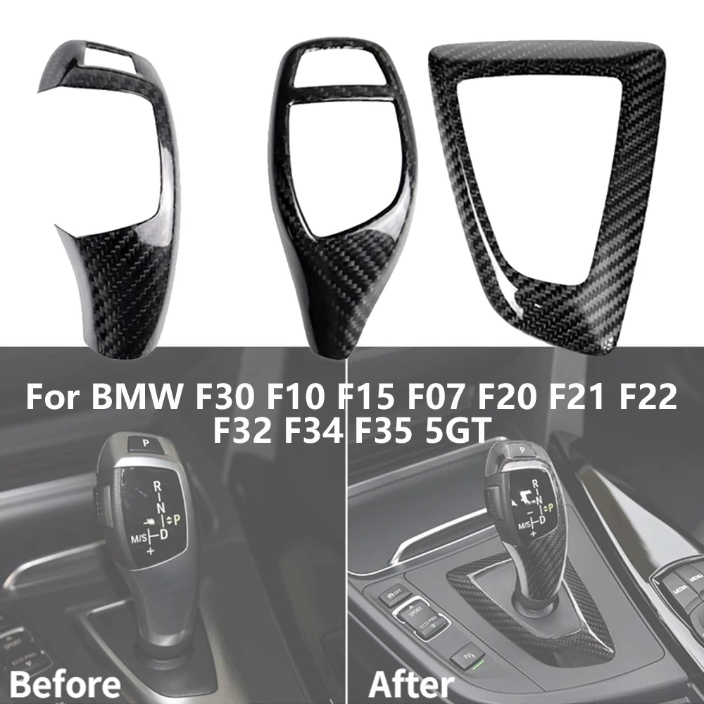 

Car Gear Shift Panel Frame Gear Knob Cover Head Trim for BMW F30 F10 F15 F07 F20 F21 F22 F32 F34 F35 5GT Carbon Fiber Texture