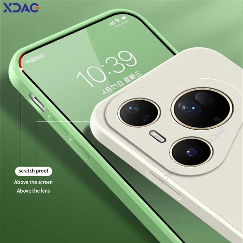 Premium Liquid Silicone Armor Case - Luxury Soft Square Design with Advanced Lens Protection