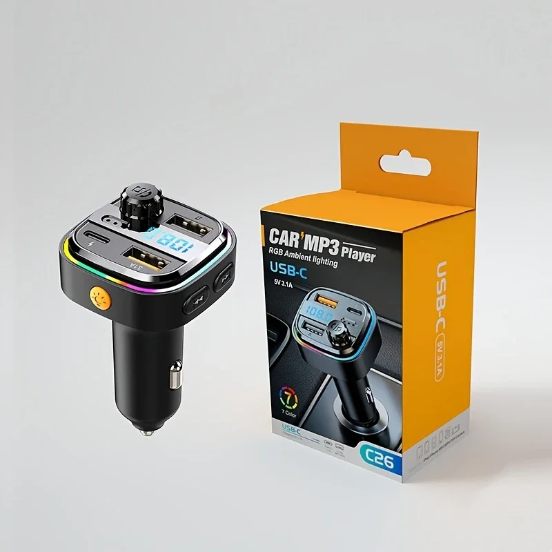 FM Transmitter Car MP3 Player VIKEFON Bluetooth 5.0 Handsfree Car Radio Modulator With 15W USB Super Quick Charge Adapter for Car