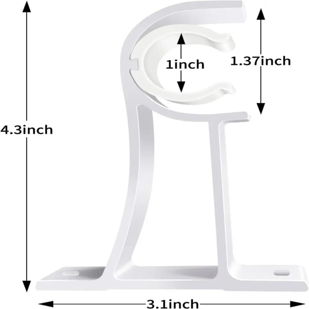 Single Hang Curtain Rod Holder Aluminum Alloy with Screws Roman Rod Bracket Heavy Duty Curtain Fixing Clip Hook
