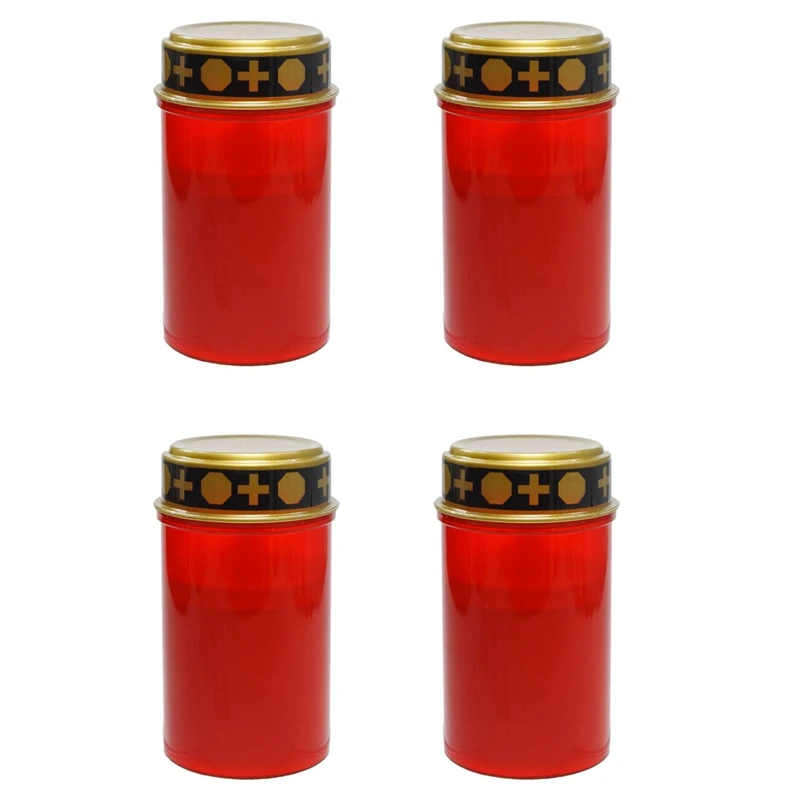 

Hot 4X Grave Candle For Cemetery Grave Solar Lights With Lighting LED Grave Light Various Wind