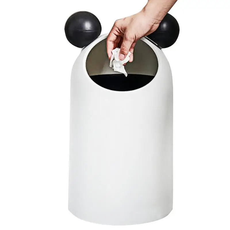 

Creative Trash Can Mouse Ear Shape Garbage Can Decorative Lovely Creative Fashion Durable Bathroom Waste Baskets Fits Under Desk
