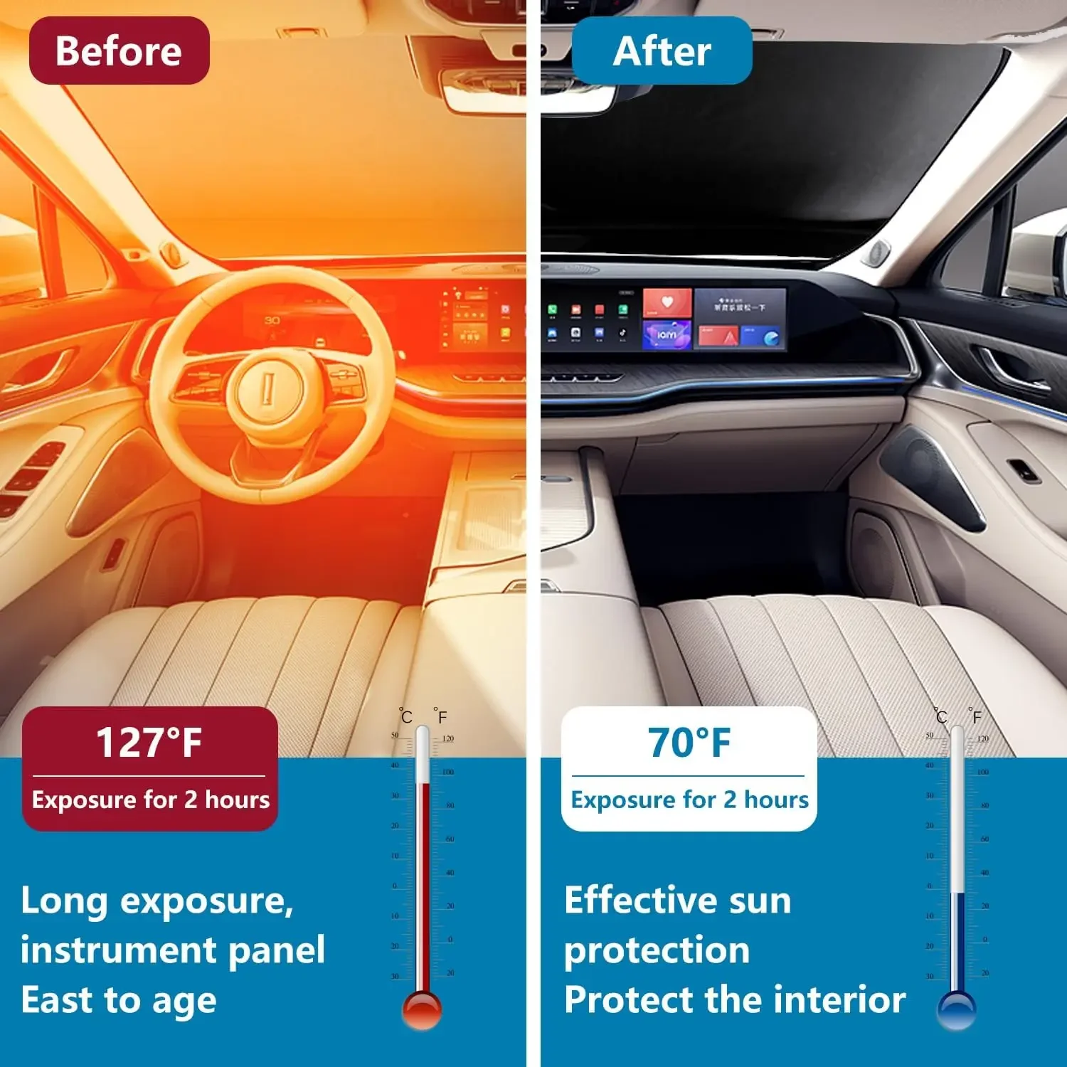 Car Windshield Sun Shade Durable for Sun Protection Heat Insulation & UV Foldable Shield car sunshade windshield sunshade windshield sun shade