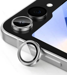 Matte Ring 9D Curved Glass Camera Protector Lens Film Accessory - Samsung Z Flip8 (Siliver - 03)