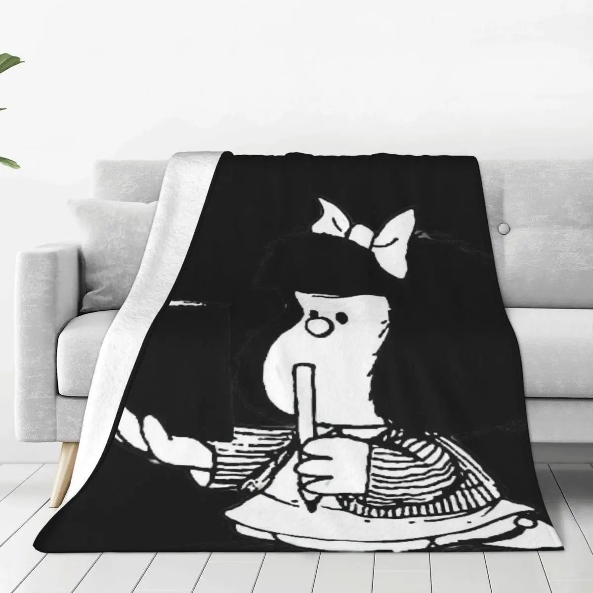 

Mafalda Flannel Fleece Blanket For Kids Teens Adults Soft Cozy Warm Fuzzy