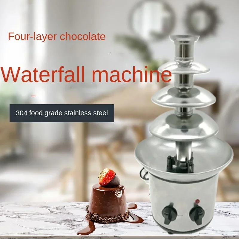 

ITOP Chocolate Fountain Stainless Steel Chocolate Waterfall Machine Melting Warming Function 4 Tiers Commercial Use