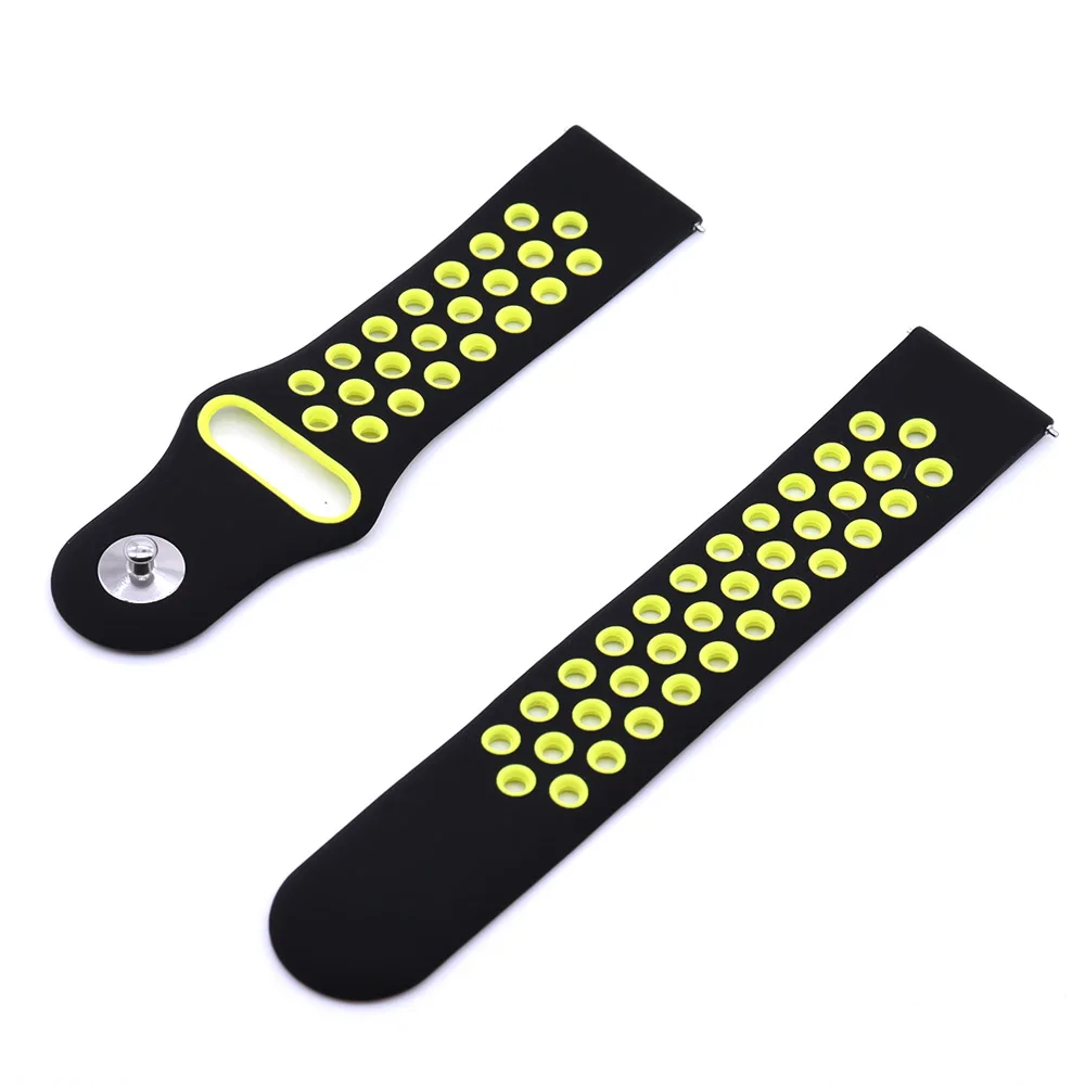 Breathable Silicone Sports Watchband - 22mm Strap Bracelet