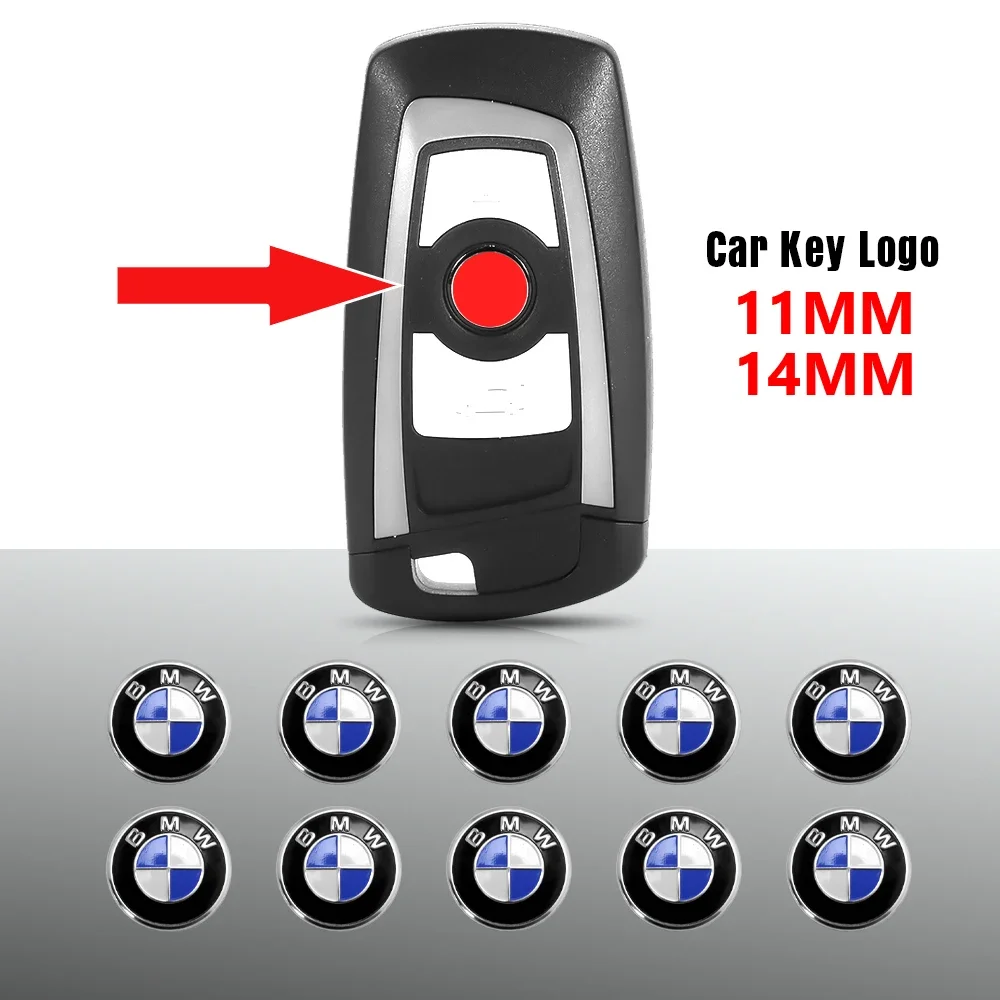 Car Key Stickers 14mm Car Key Emblem Stickers Auto Control Key Accessories For BMW E34-E92 M3 M5