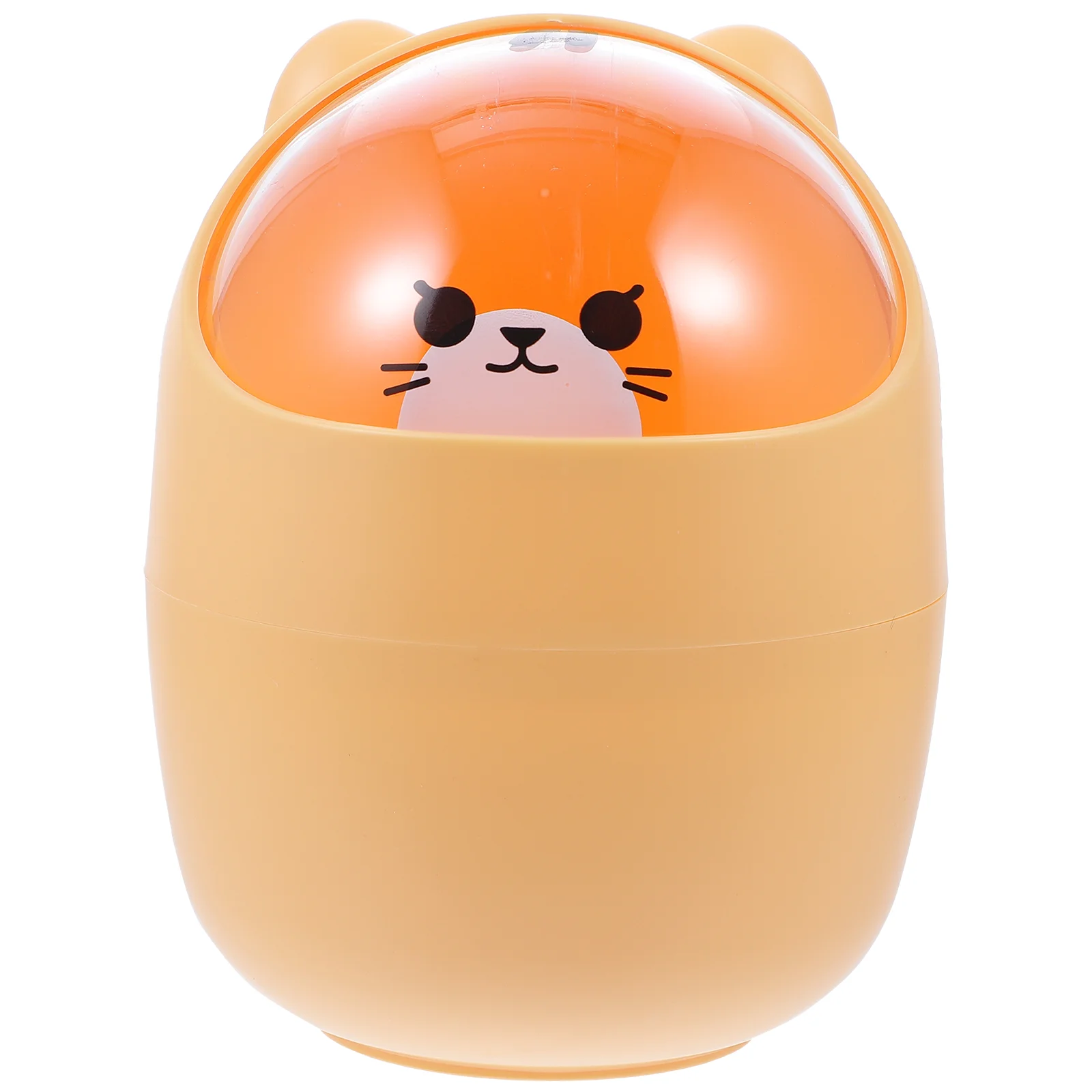 

Vanity Desk Garbage Can Lovely Animal Trash Collector Plastic Desktop Bin Carton Container Cover Mini Waste Bucket Office