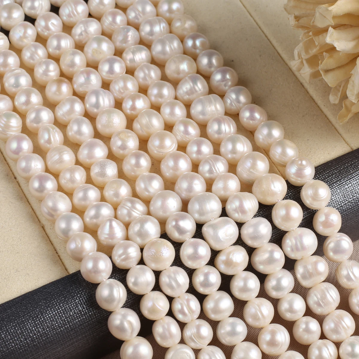 Natural Pearl Punch Bead Plump And Bursting Shape Elegant Appearance For DIY Jewelry Making Handmade Bracelet Necklace