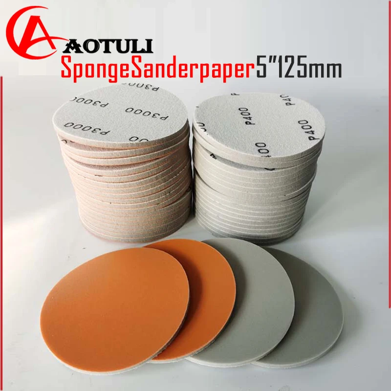 Spugna Carta Vetrata Spugna Disco Abrasivo Per Mirka/Festool Et Sander 5 Pollici 125Mm Vernice Per Auto Lucidatura Della Superficie Floccaggio Posteri