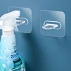 16/2PCS Spray Bottle Holder Adhesive Bottle Hooks Clear Spray Bottle Hooks Shower Curtain Rod Holder Wall Mount Utility Hooks 5
