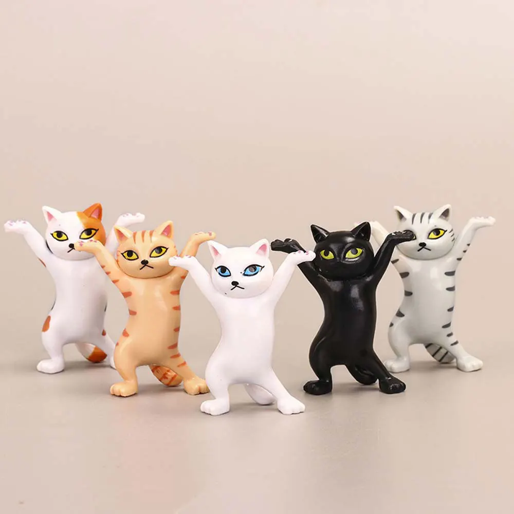 

5.5CM Dancing Cat Figure Decoration Animation Cat Model Fashion Toy Enchanting Cat Capsule Toy Doll Cake Decoration Gift