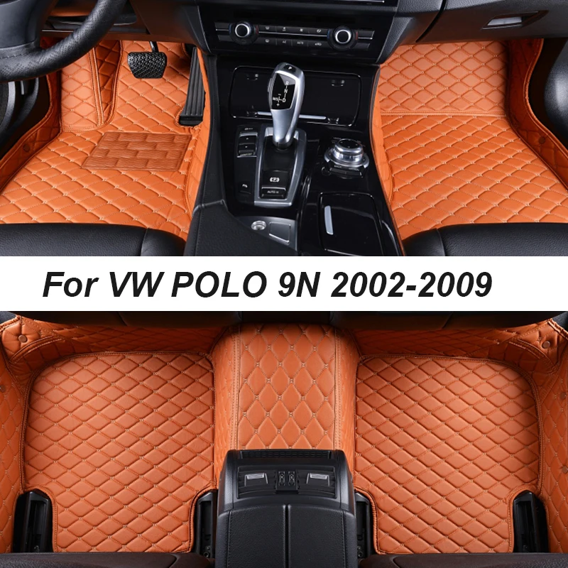 Tapis de sol de voiture en cuir 2002 adapté à la VW POLO 9N 2009 – 100%,  intérieur de voiture, livraison directe et automatique