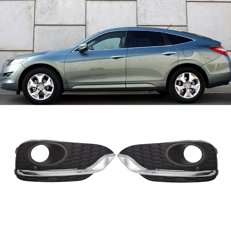 

Fog Light Bumper Grille Lid Frame Fog Lamp Trim Chrome Bezel Cover For Honda Accord Crosstour 2013-2018