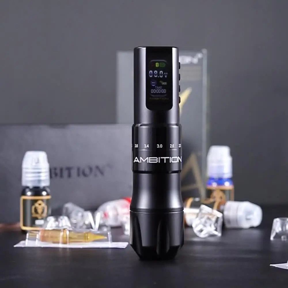Ambition C2 Adjustable 7 Stroke Wireless Tattoo Machine Pen