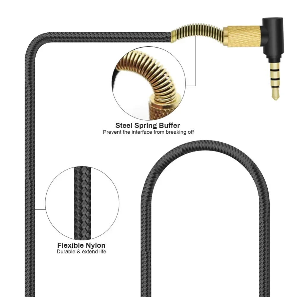 YAYINCC Replacement 3.5MM to 2.5MM Earphone Upgrade Cable Nylon Braided Cable Extension Cord For AKG K361 K361BT K361-BT headset