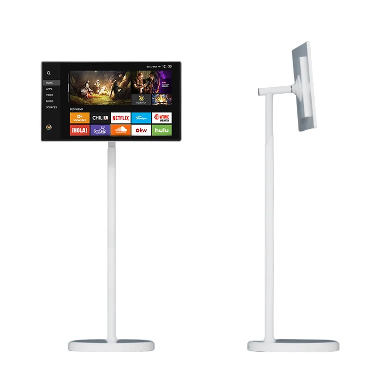 32" Smart Android LCD TV Portable with 12V JCPC Battery Power LED Backlight White Cabinet 32 Inch Portable Television