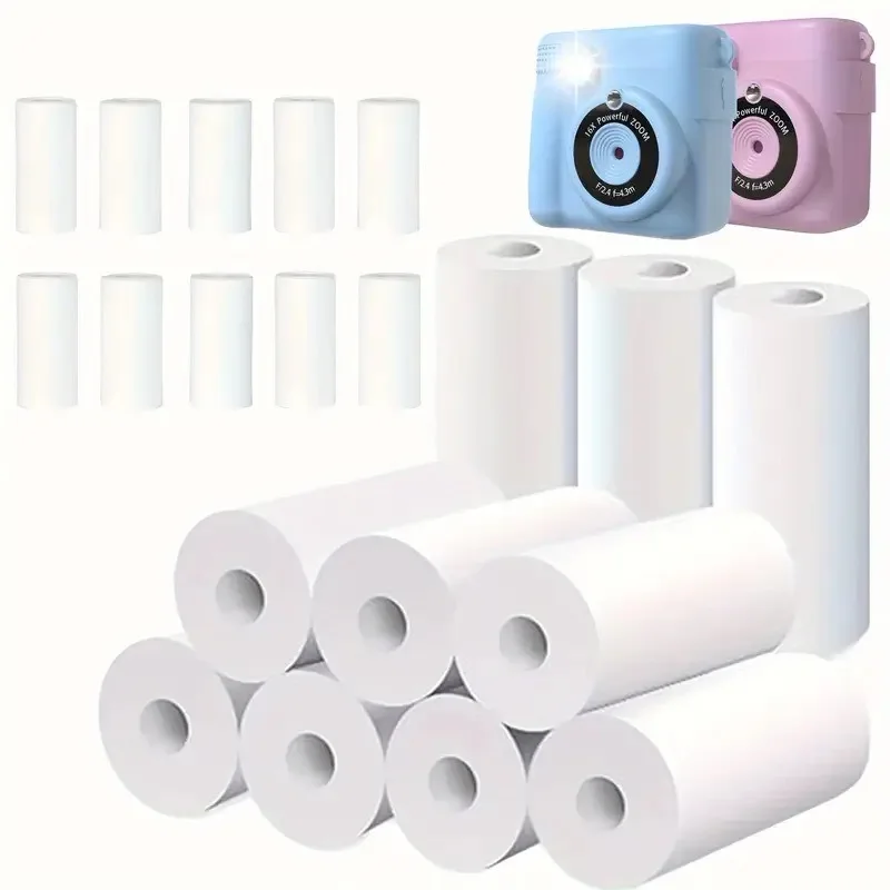 3-40 롤 57x25MM 감열지 흰색 어린이 카메라 인스턴트 인쇄 어린이 카메라 인쇄 용지 교체 액세서리 부품