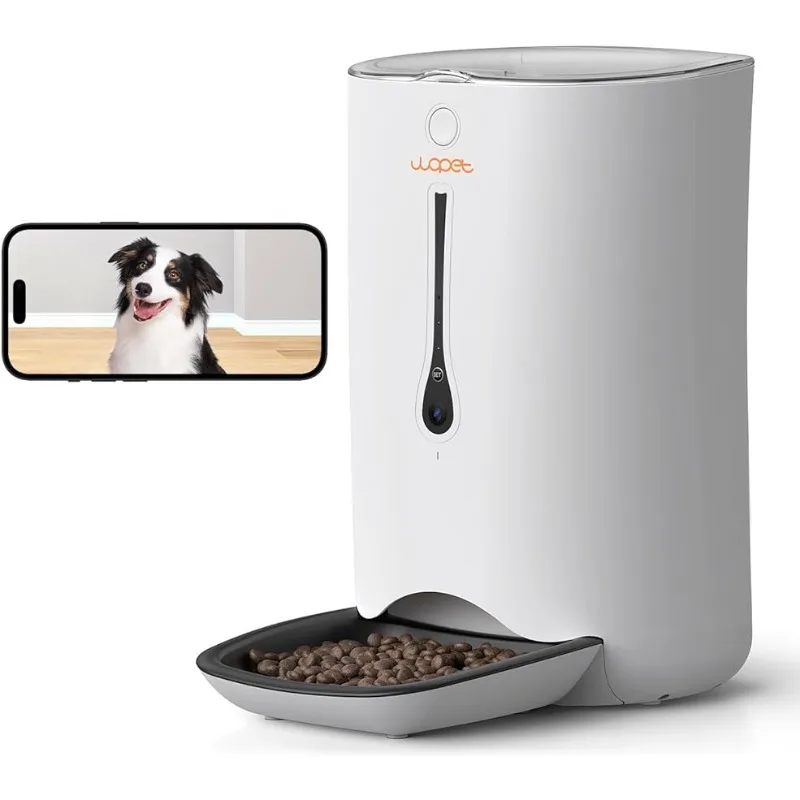 

Smart Feeder Cat Dog Food Dispenser,6-Meal Auto Pet Feeder with Timer Programmable,HD Camera for Voice and Video Recording