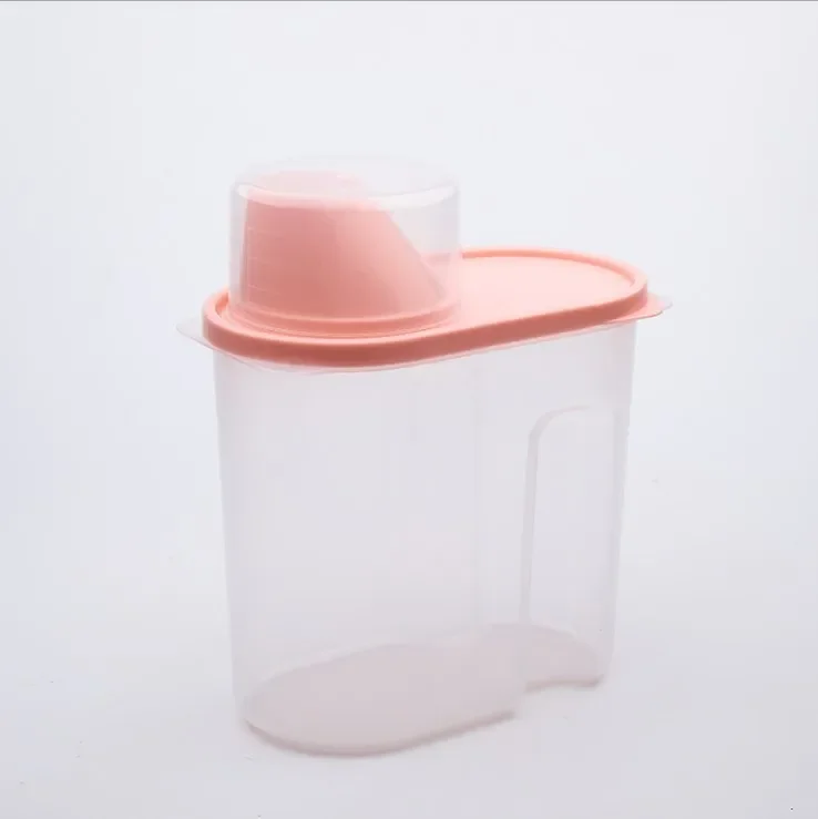 1.9L-2.5L Food Storage Box Sealed Jar Can For Kitchen Grain Dried Fruit Snack Cereal Dispenser With Pour Lid Plastic Container 6