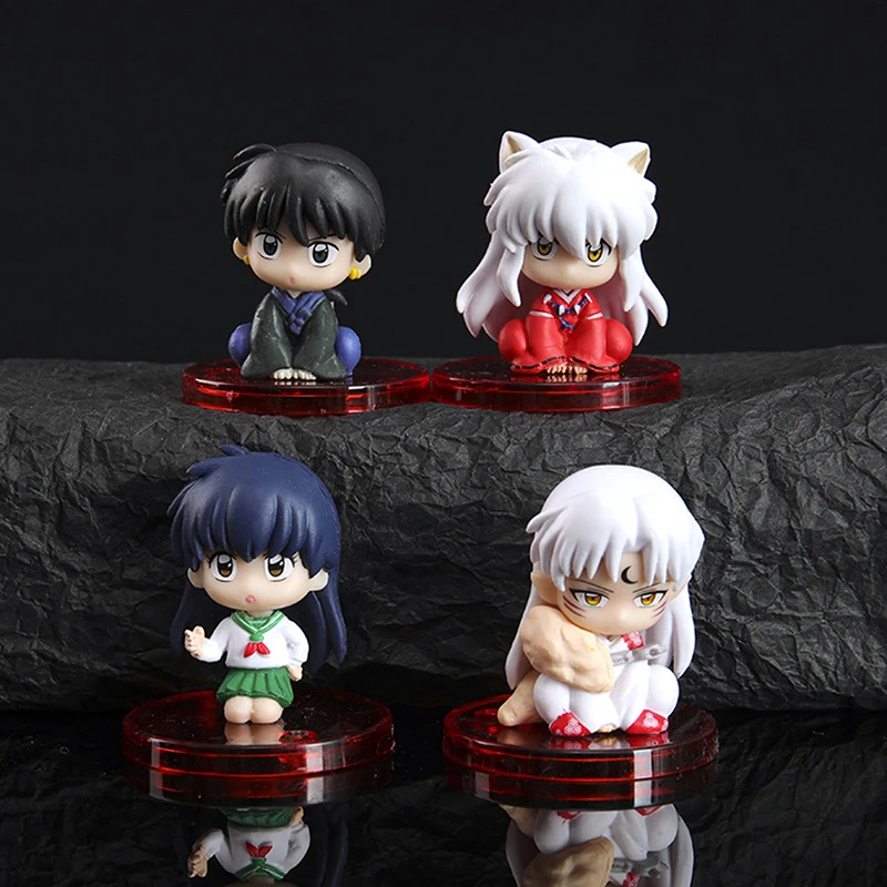 

Аниме Кукла Инуяша из ПВХ 4 шт., фигурка сесshoumaru Higurashi Maitreya 4 см, Коллекционная модель, кукла, игрушки, мультяшный подарок для ребенка