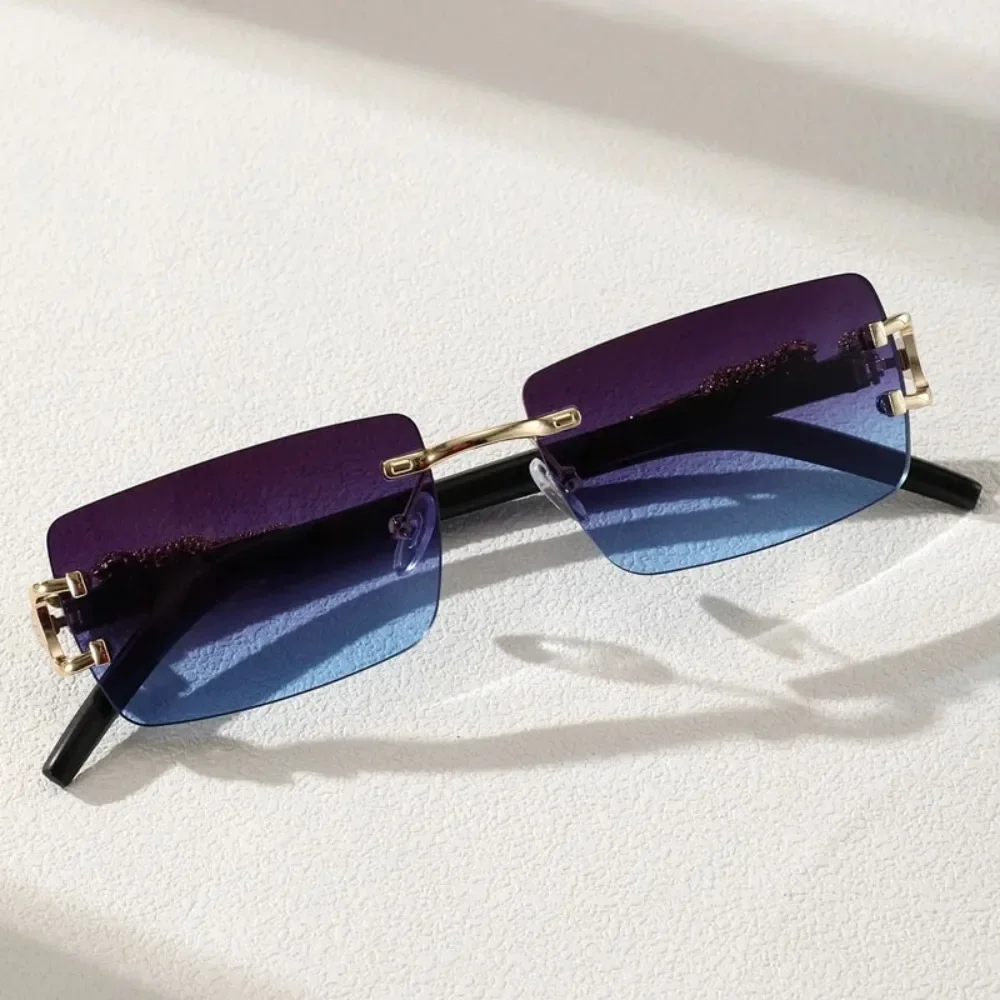 Fashion Rimless Sunglasses Men Women Populare Frameless Sun Glasses Male Female Classic Small Square Summer Traveling Shades