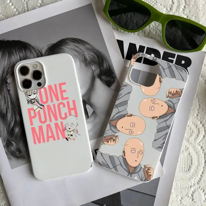 Чехол для телефона с мультяшным Аниме One Punch Man белый чехол Iphone 6 6s 7 8 Plus Xr X Xs 11 12 13 Mini