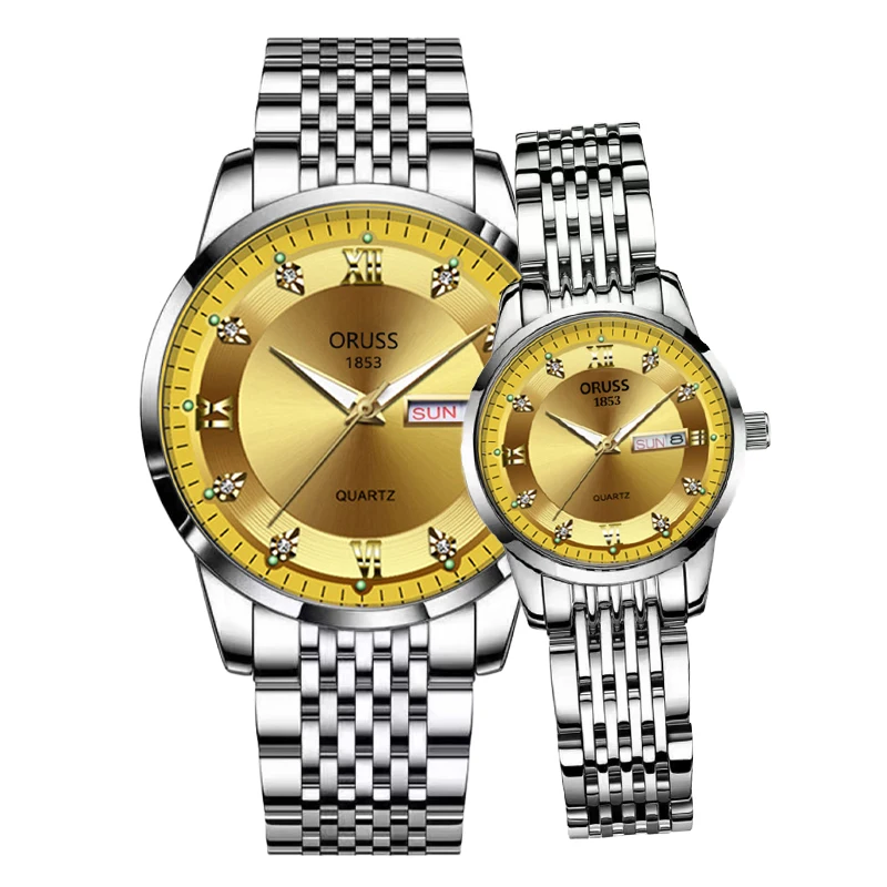 Elegant Automatic Couple Watches - Night-Luminous, Waterproof, and Luxuriously Simple Design