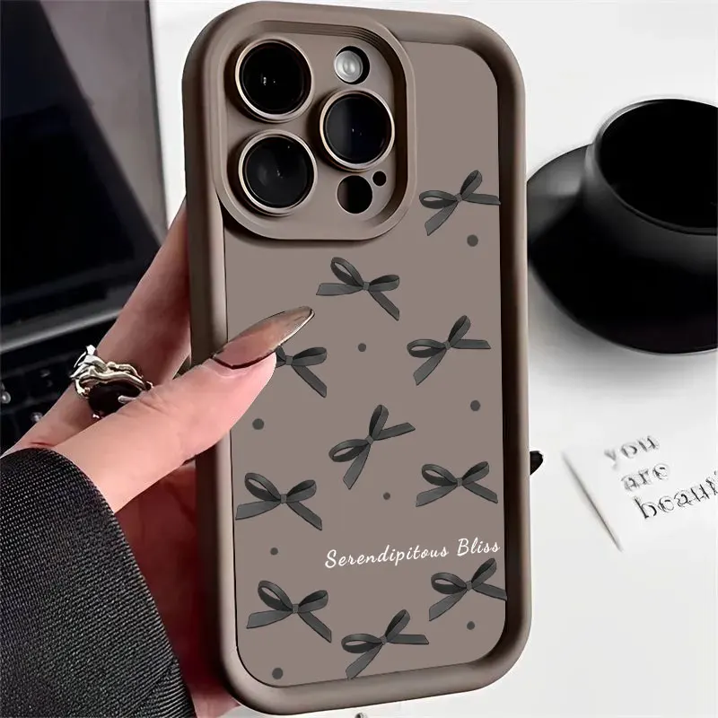 Fashion Bow Polka Dot Soft Silicone Phone Case Cover