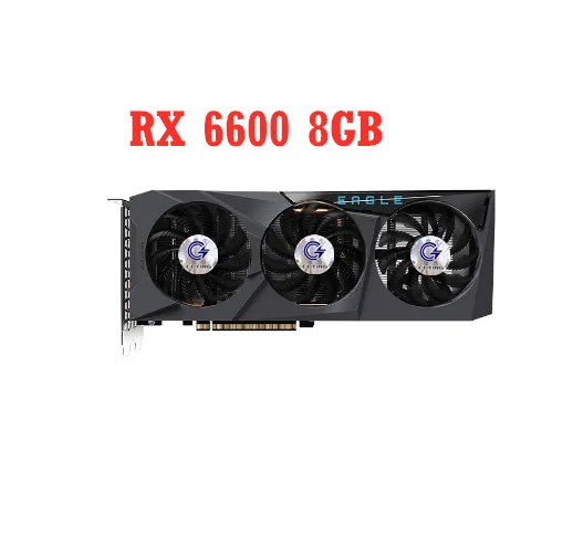 

Radeon RX 6600 EAGLE 8G Radeon RX 6600 8GB GDDR6 128bit Can support AMD Intel Desktop CPU Motherboard for GIGABYTE Used