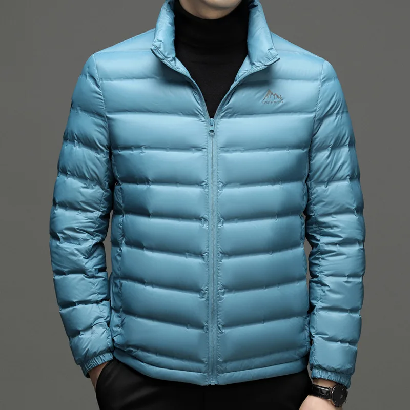 men's short down jacket Men's high-end stand collar lightweight down jacket Men's stand collar light warm duck down jacket