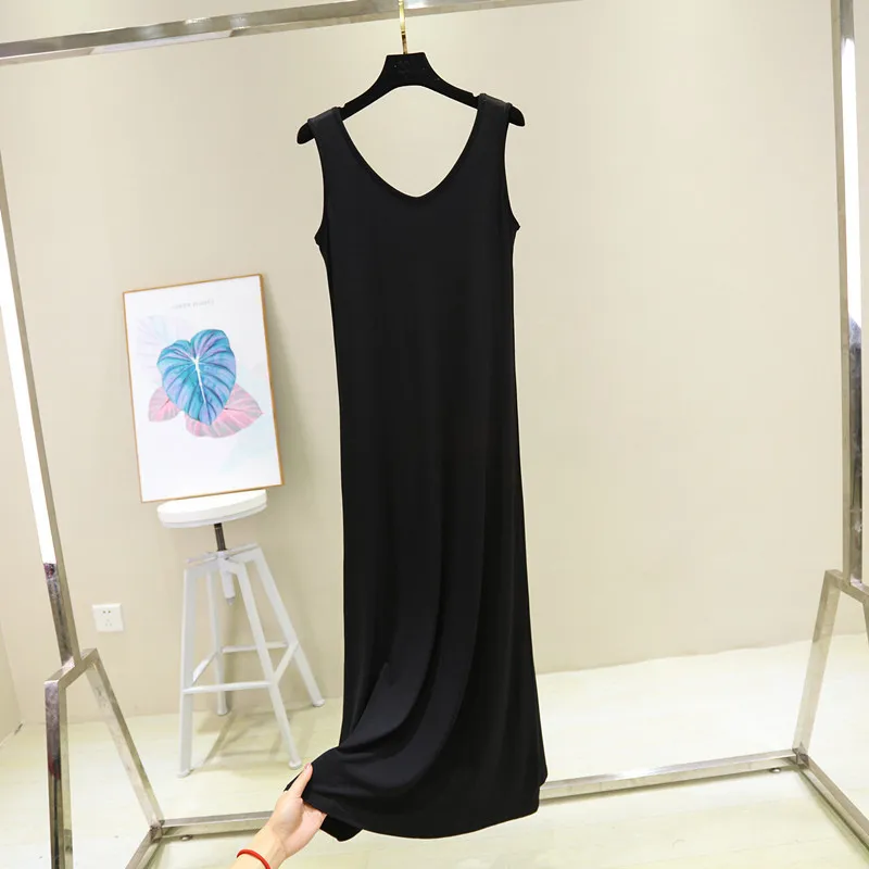 

Сексуальная ночная рубашка на бретельках, женская одежда для сна из модала и хлопка, Длинная женская ночная рубашка, женская ночная рубашка