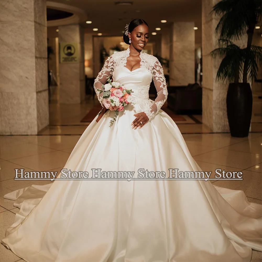 

Женское свадебное платье It's yiiya, белое атласное платье с длинными рукавами и кружевной аппликацией на лето 2019