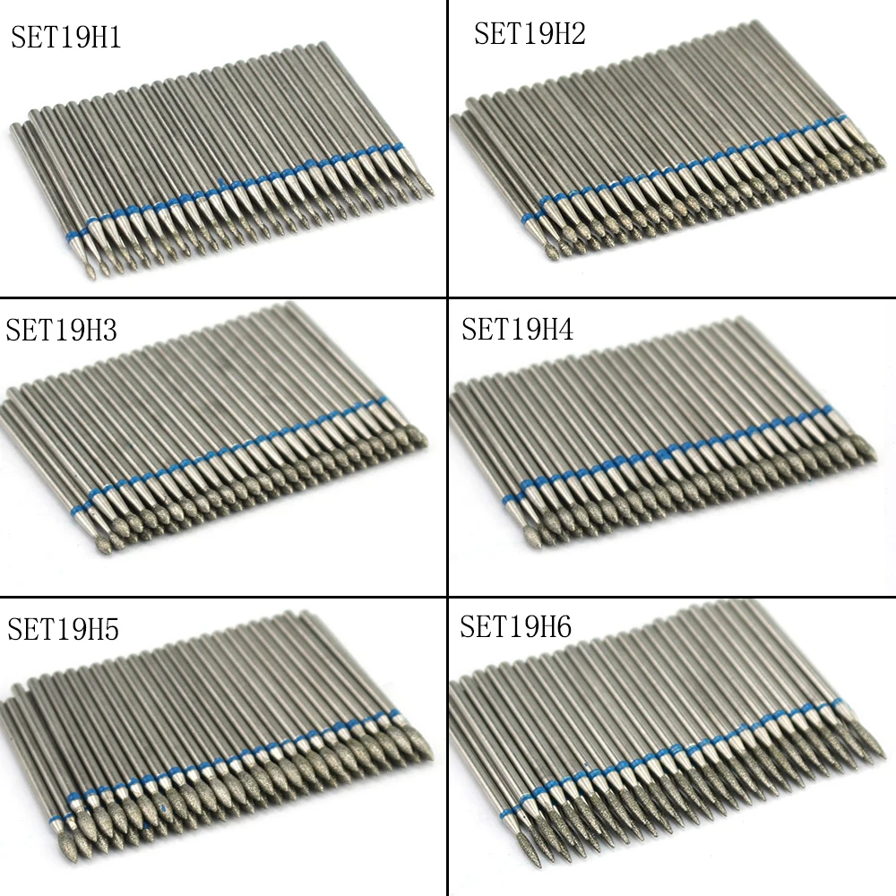 Nail Drill Bit 50pc Diamond Nail Drill Bit Set Cuticle Clean Milling Cutter Manicure Electric Cutter Bits Accessories Dead Skin Remove