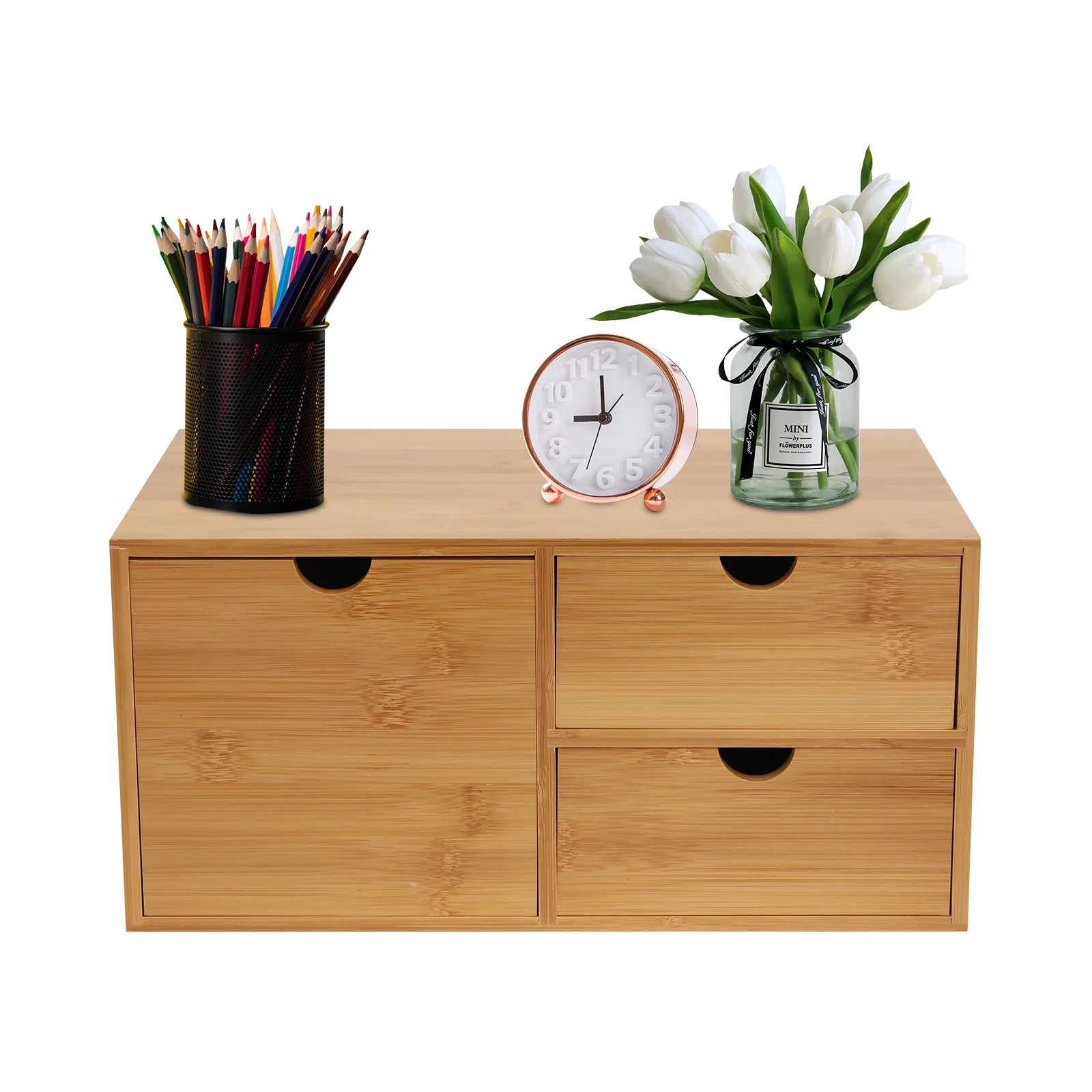 Organisateur de bureau en bambou, mini tiroir de bureau en bambou, boîte de rangement pour bureau et maison, aucun assemblage requis S915693c913ea4737b9b18052b102b645w