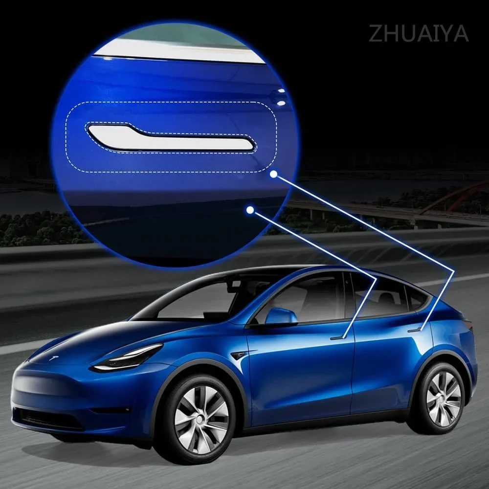 

For Tesla Model 3 and Model Y XS 2019-2023 Door Handle Scratch Protector - Inverted Door Handle Paint Protective Film PPF