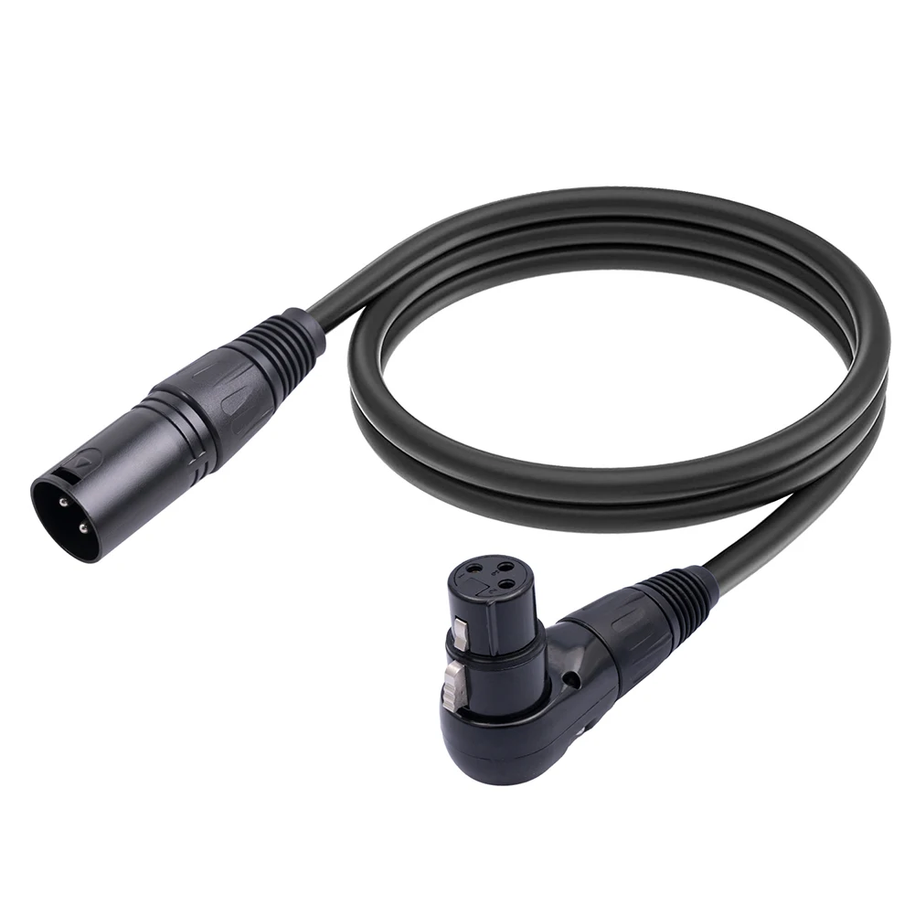 Câble Audio XLR 3 Broches Mâle Vers Femelle - Angle Droit, 0.5m, Cuivre Pur, Blindage Double - Qualité Studio