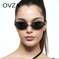OVZA – lunettes de soleil Punk sans bords pour hommes et femmes, verres dégradés, lentilles étroites Anti-UV, S2064 6