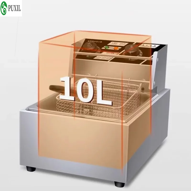 10L Stainless Steel Commercial Electric Deep Fryer Stove Single Cylinder Smokeless Chicken Dough French Fries Frying Machine 4