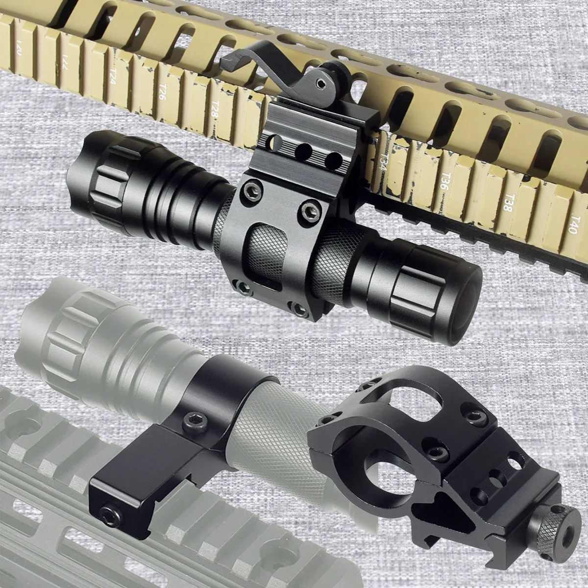 Tactical 25mm Offset Scope Mounts Flashlight Torch Mounts For 20mm Standard Picatinny Rail