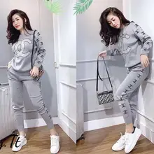  Fall Winter Warm Knit 2 Piece Set Women Oversized Sweater Tracksuits Autumn Diamond Pullovers Top + Knit Harem Pants Suits 